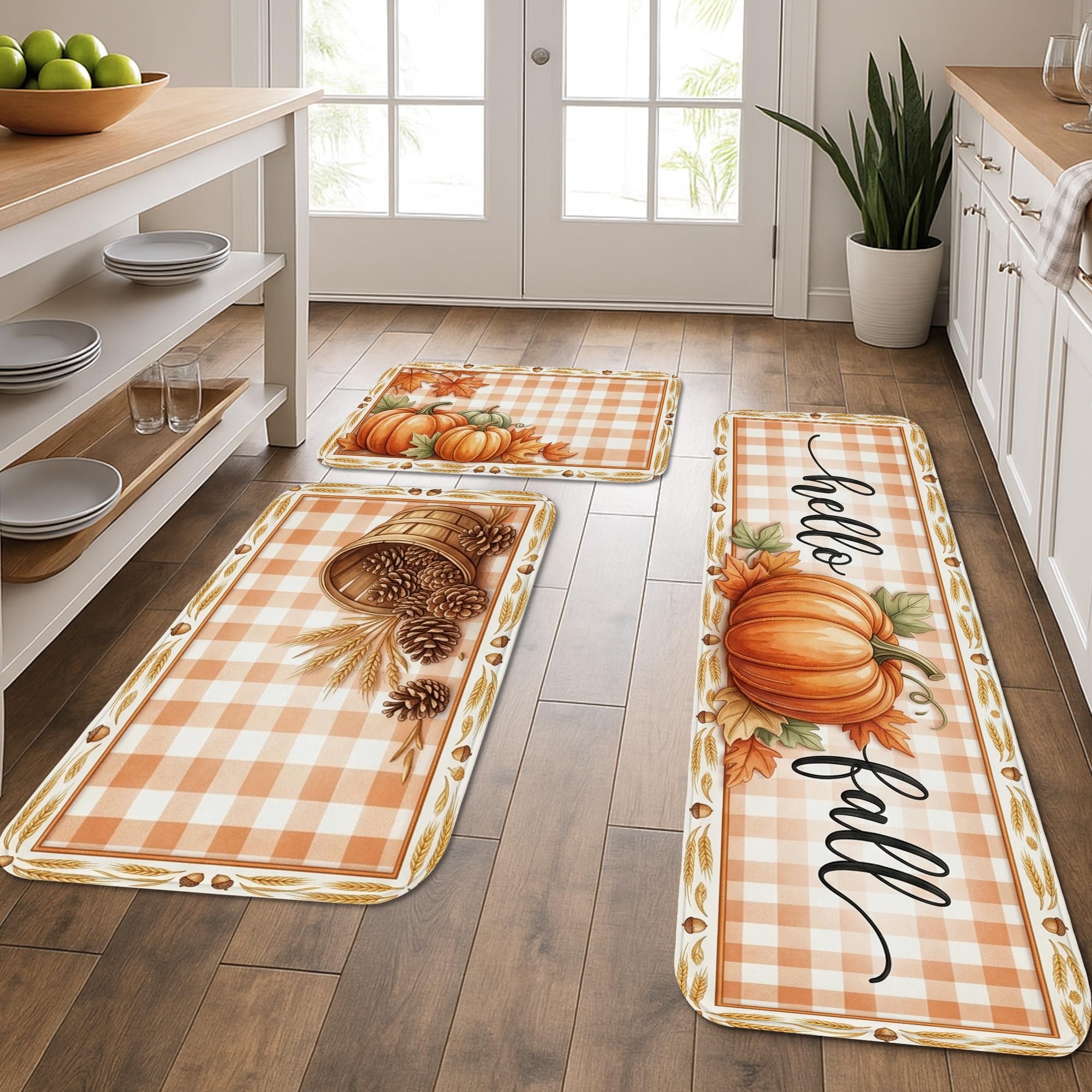 Tapis de cuisine citrouilles d'automne confortables et durables