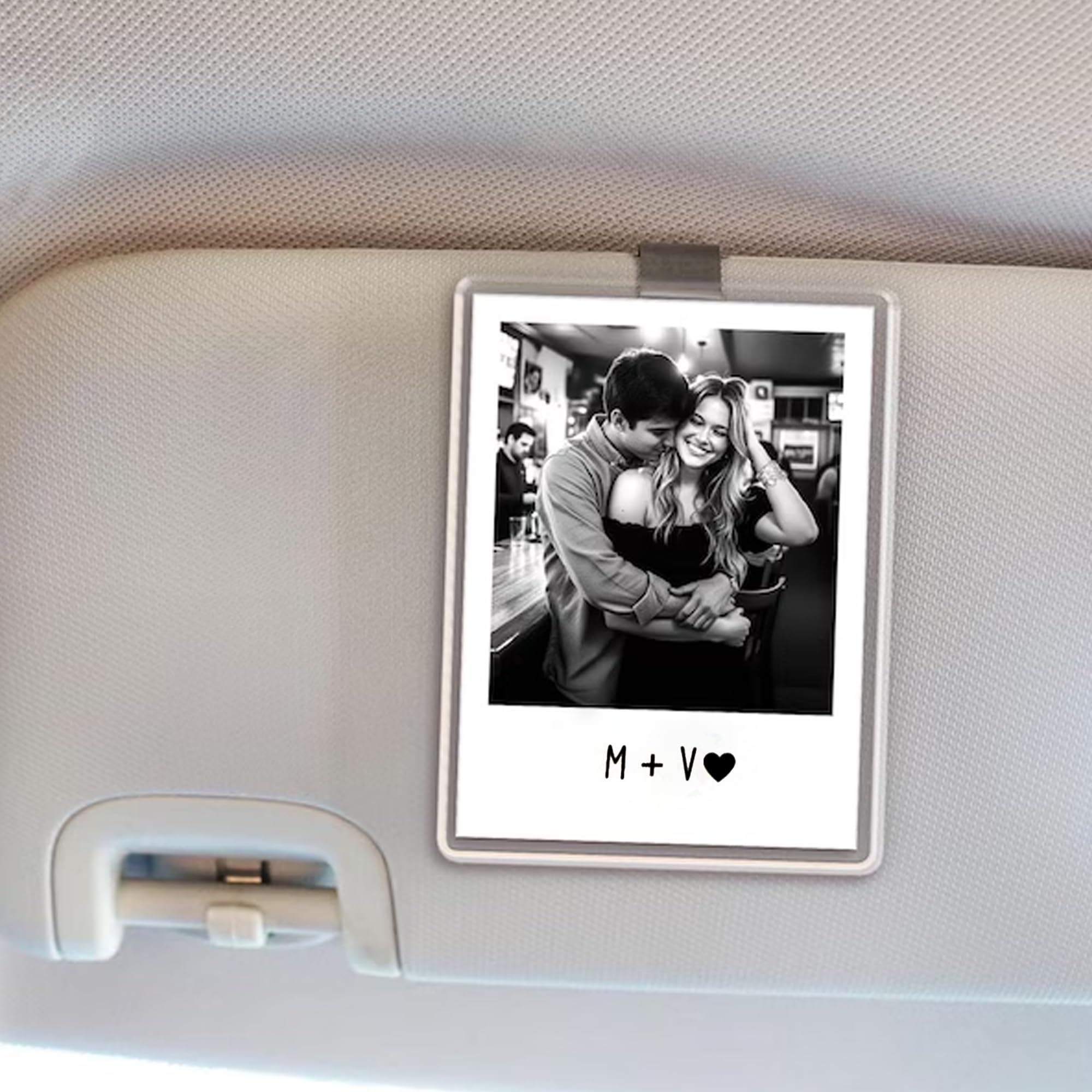 Noni Personalized Couple Photo Car Visor Clip Drive Safe I Love You Car Accessory Custom Photo Gift for — view 2