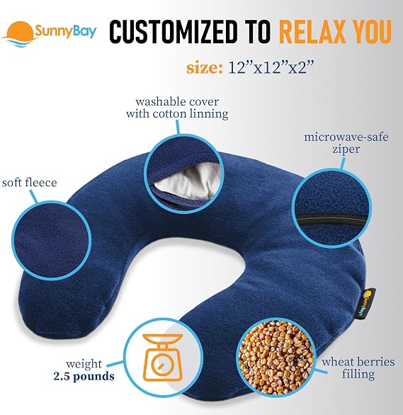 SunnyBay Lavender C-Shape Neck Wrap with Lowerback Heating Pad