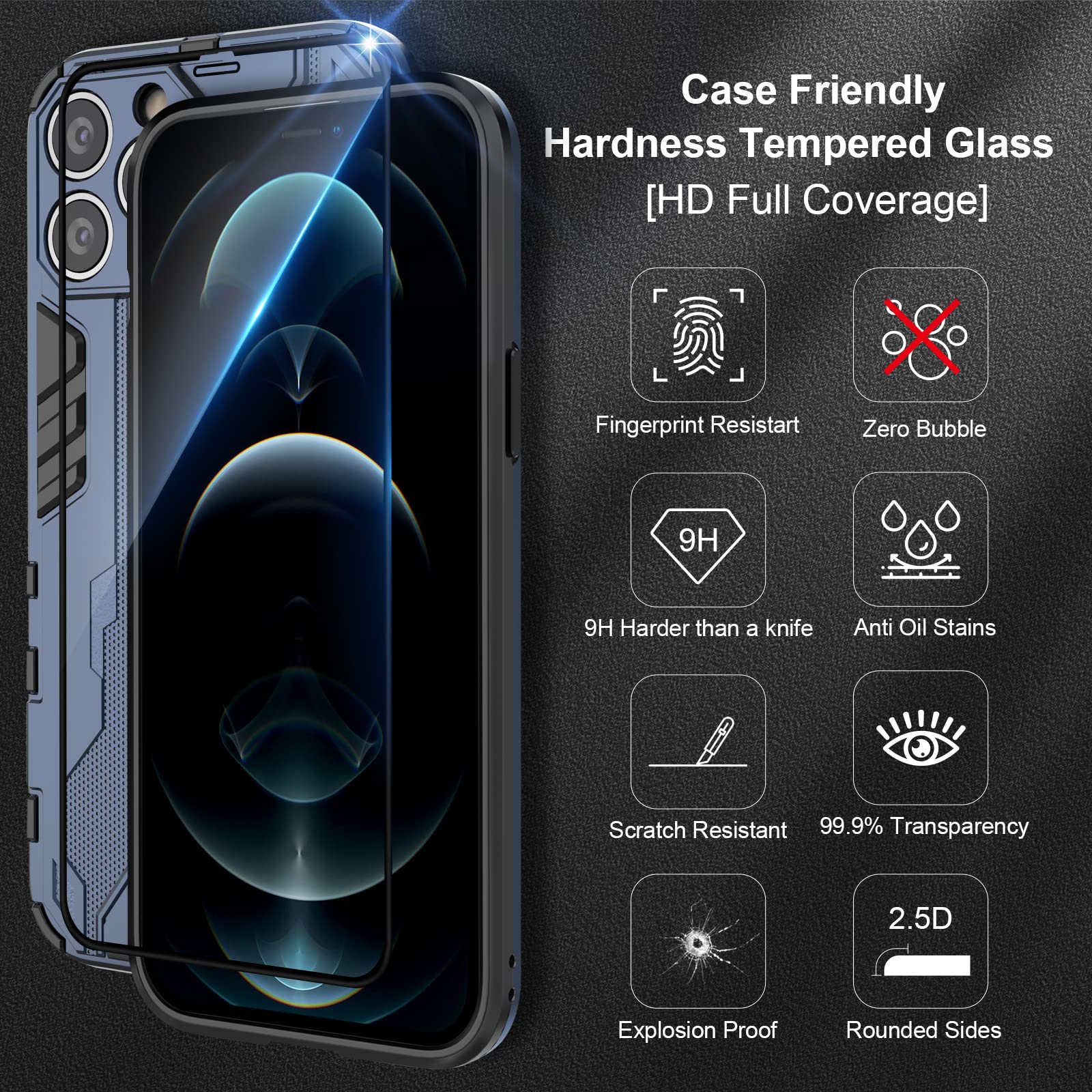 Funda para Xiaomi Redmi Note 15 Pro 5G, Carcasa Antigolpes con Soporte anular metálico, Case Protectora de Grado Militar, Azul — view 735