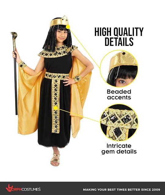 Foto 3 de 6 de Morph Disfraz Cleopatra Niña, Disfraz Egipcio Halloween Niña, L