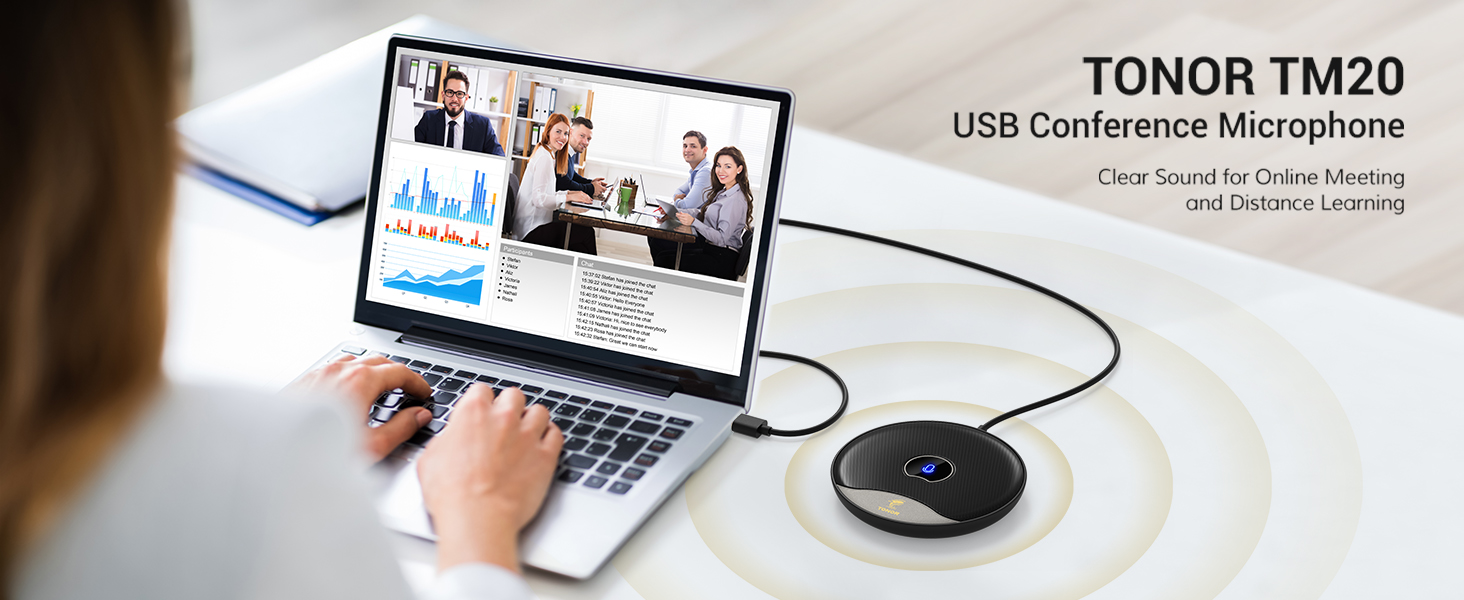 Conferentie USB-microfoon, Omnidirectionele Condensator-pc-microfoon, met Verbeterde Ruisonderdrukking voor Videoconferenties, Opnames, Online Lessen, Rechtbankverslaggever, Plug & Play Conferentie USB-microfoon, Omnidirectionele Condensator-pc-microfoon, met Verbeterde Ruisonderdrukking voor Videoconferenties, Opnames, Online Lessen, Rechtbankverslaggever, Plug & Play