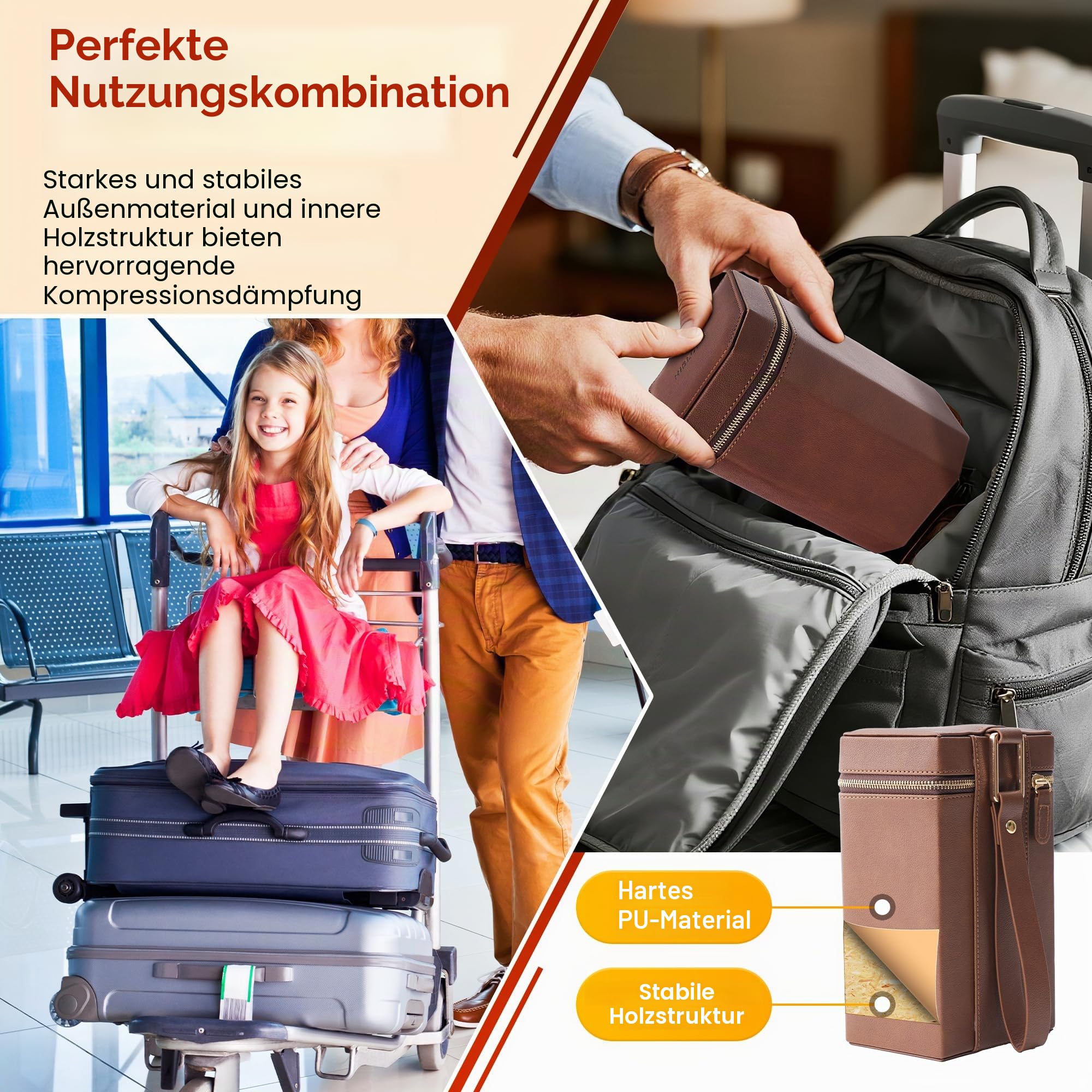 RCstyle Brillenetui Hardcase für Ray-Ban Meta Wayfarer/Skyler/Headliner Ladeetui, Mode Sonnenbrillen Etui Tasche Ray Ban Smart Glasses für Stilvolle Tragbare Reisebrillen Große Kapazität (Braun)