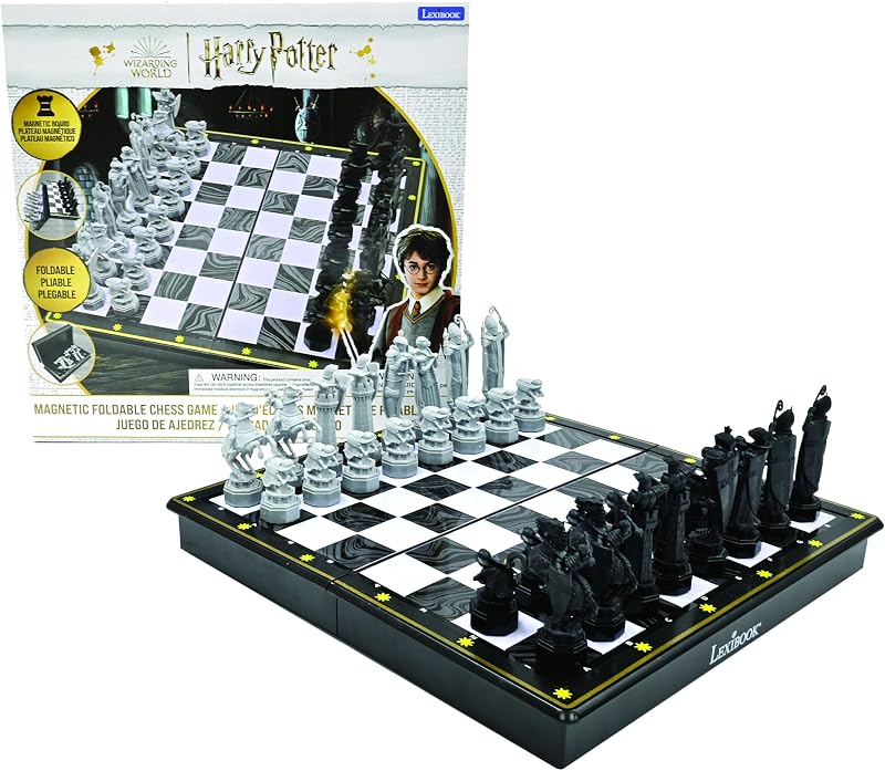 Lexibook, Harry Potter Magnetic Chess Board, CGM300HP | Magnetic & Foldable Chess Board, 32 pieces, Family game