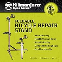 Vista 2 de Kilimanjaro Soporte de reparación de bicicletas – Soporte de mantenimiento de bicicleta resistente con capacidad de 100 libras, abrazadera