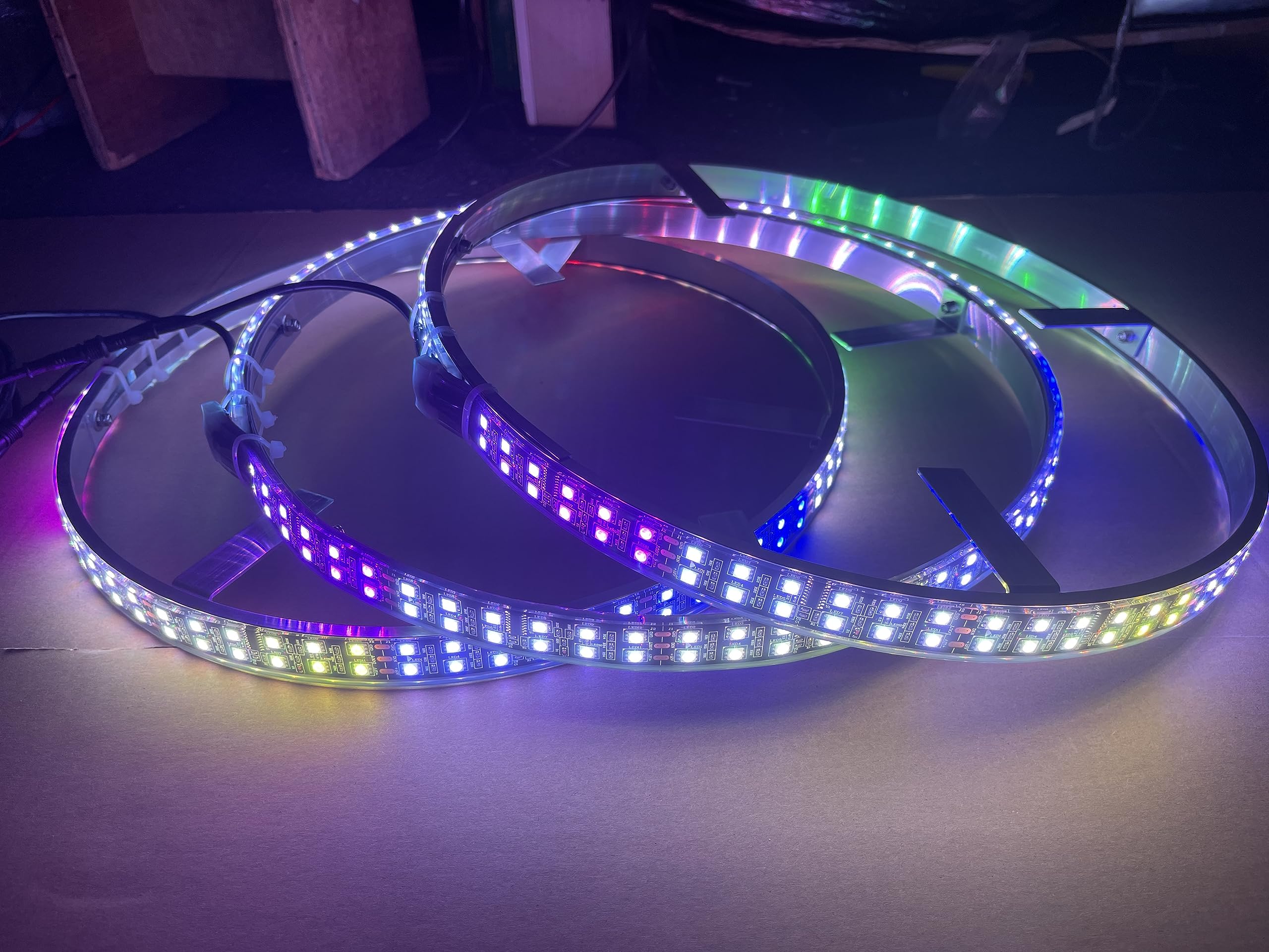 Sando Tech 17.5‘’ Double Row Dream Chasing Color Led Wheel Ring Light Dancing Strobe Tire Light Bluetooth APP and Remote Ctrl - Compatible with Polaris Slingshot