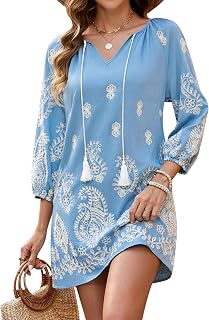 Blooming Jelly Women Swimsuit Coverup Beach Bathing Suit Cover Up Embroidery Paisley Dress Boho Vacation Outfits