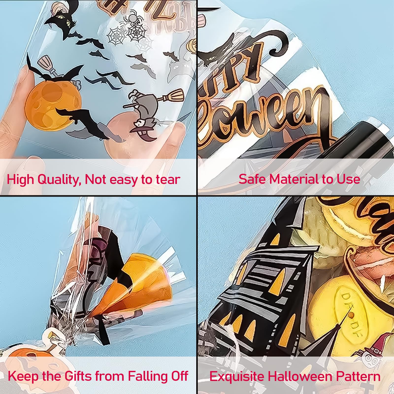 PMELCXD Party Bags,Candy Treat Bags, Halloween Paper Bags, Great for Party Favors 120-Pack - Image 4
