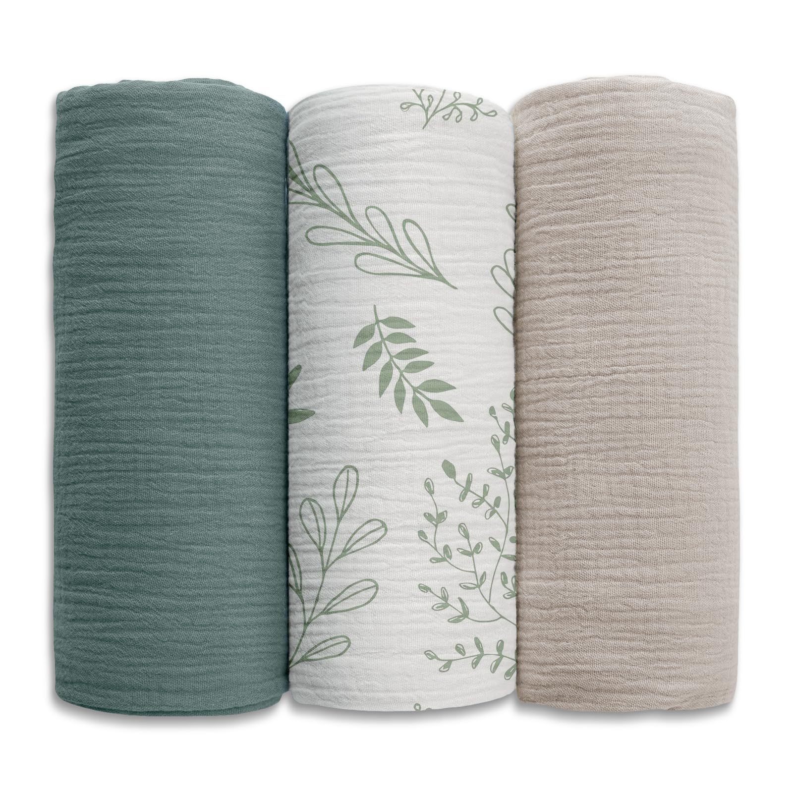 Soarwg Kids Muslin Cloth Baby Swaddle Cloths for Newborns, Pack of 3 Muslin Blanket, Large 95 x 100cm Baby Blanket - Baby Swaddle Blanket Burp Cloths, Swaddle Cloth Essential Items for Baby Shower