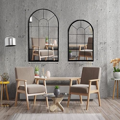 Miniatura 7 de Espejo de pared para ventana espejos decorativos arqueados de granja para sala de estar dormitorio entrada baño 197 x 315 x 09 pulgadas