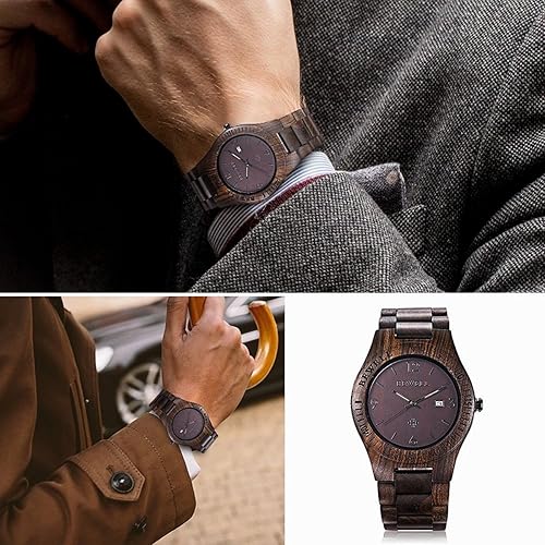 Miniatura 6 de Bewell W086B - Reloj de pulsera analógico ligero de cuarzo hecho a mano