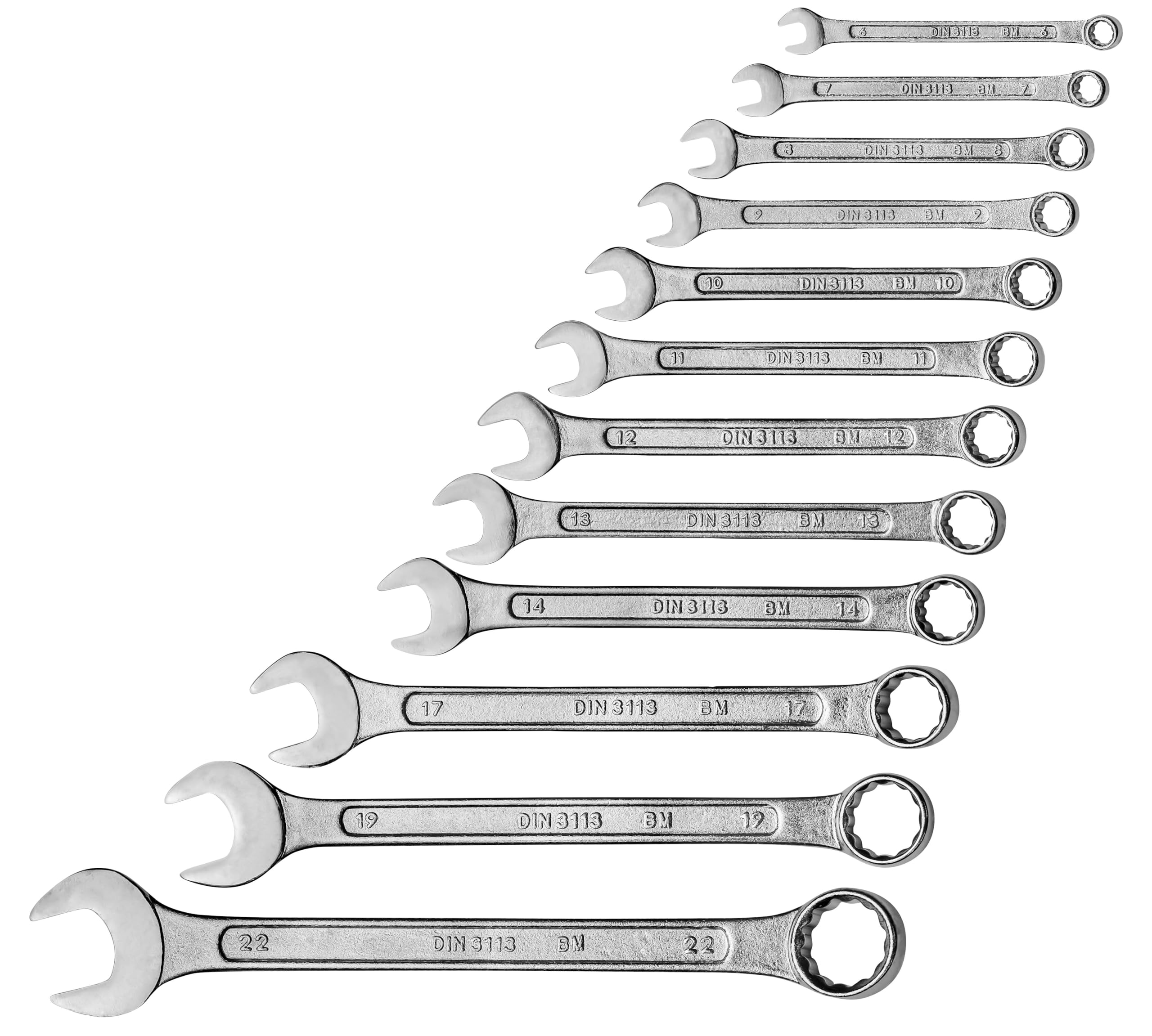 Mannesmann 6-22 mm Combination Wrench Set CV/GS-Approved (12 Pieces)