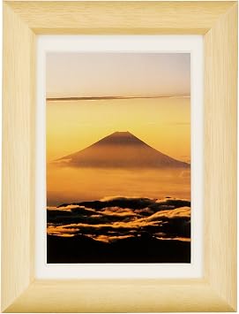 FUJICOLOR 66714 Digital Photo Frame D3 Natural Postcard Wooden Beige