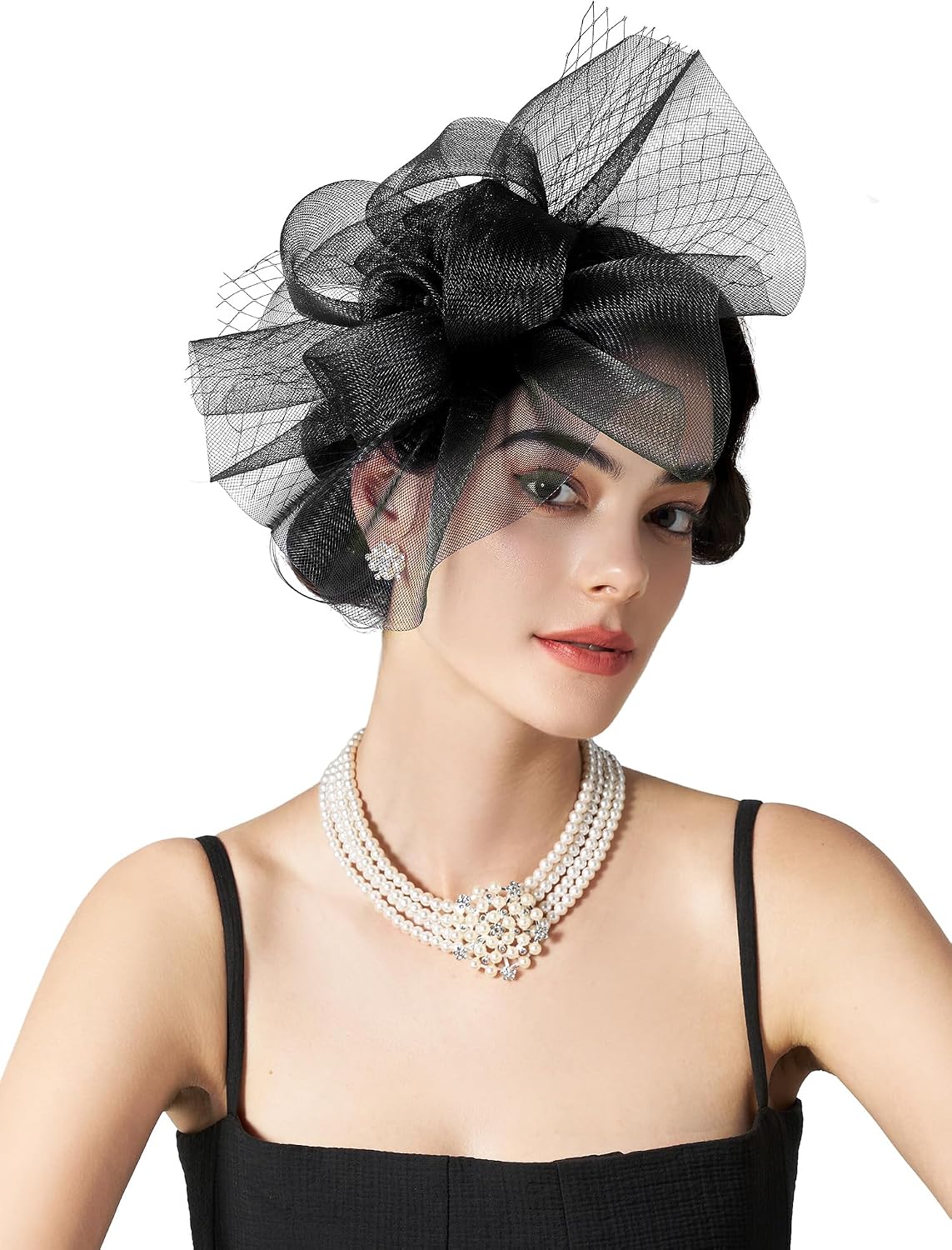 SWEETV Flower Fascinators Tea Party Hats for Women, Formal Headwear for Kentucky Derby, Cocktail, Wedding, Fancy Dress Party