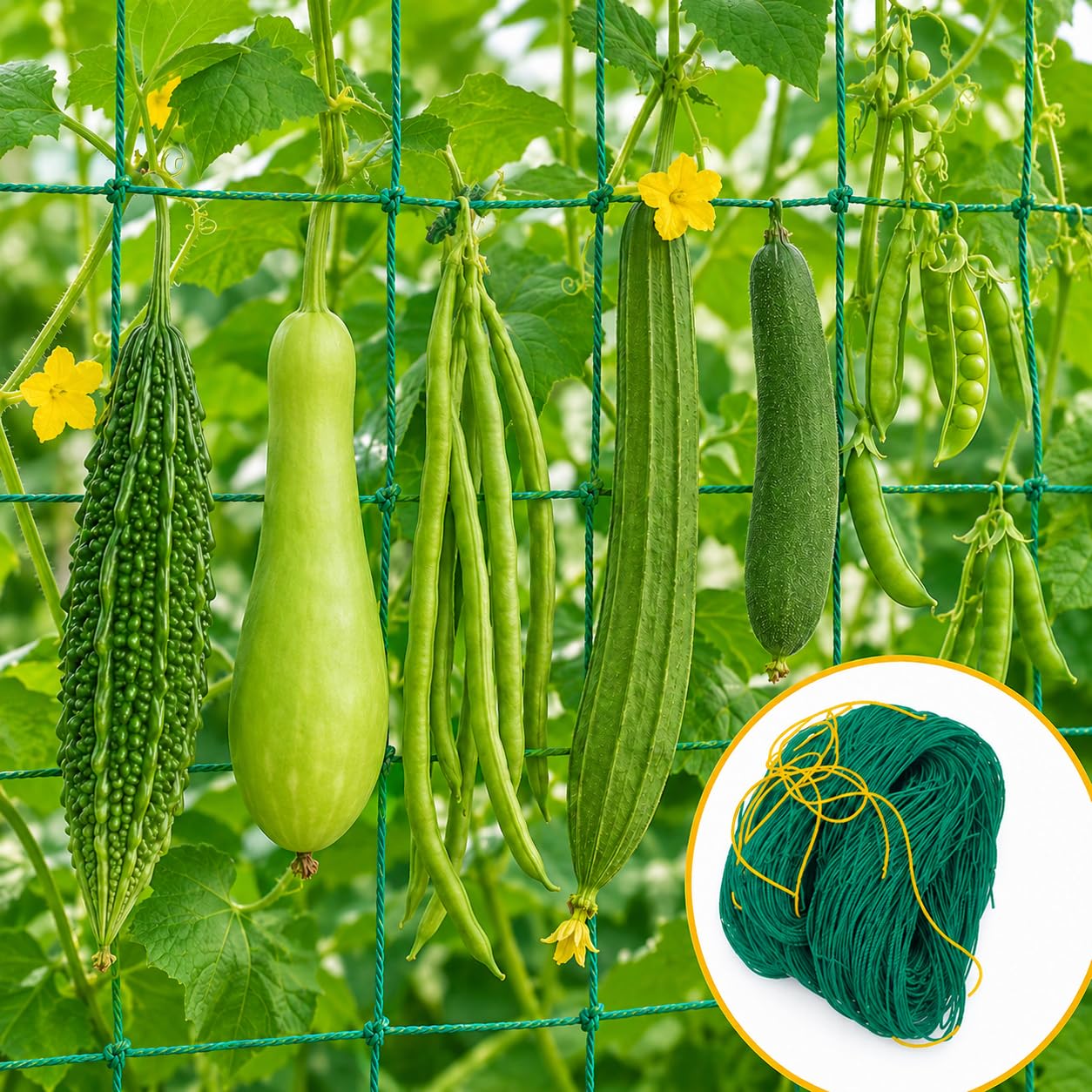 Plant Climbing Support Net | Heavy Duty Garden Trellis Net for Creeper Plants, Vegetables & Flowering Vines(3x6 feet)-picture-16
