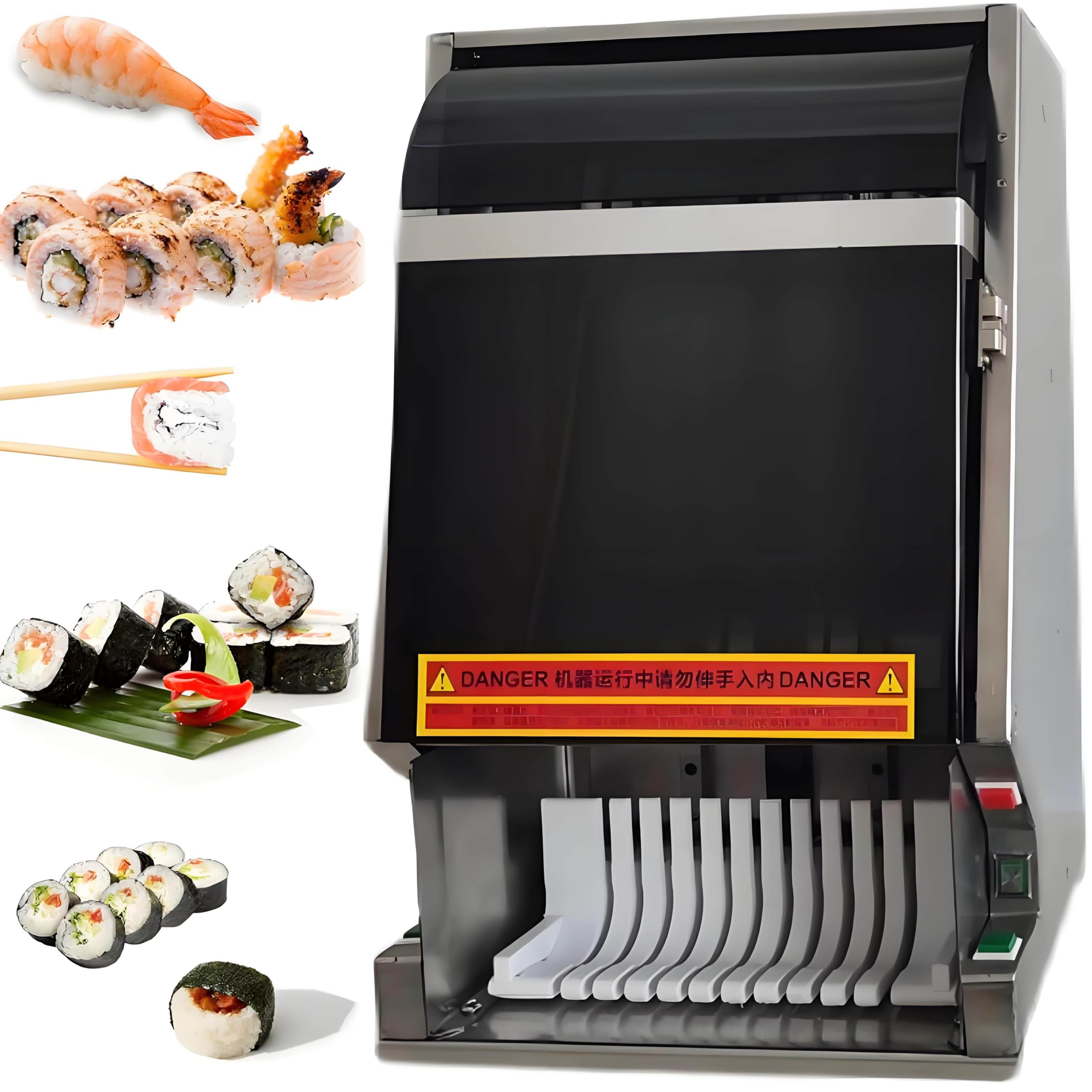 SBCGFY Sushi Roll Slicer,Automatic Sushi Roll Cutting Machine, For Effortless Sushi Preparation In Restaurants And Kitchens,12Slices