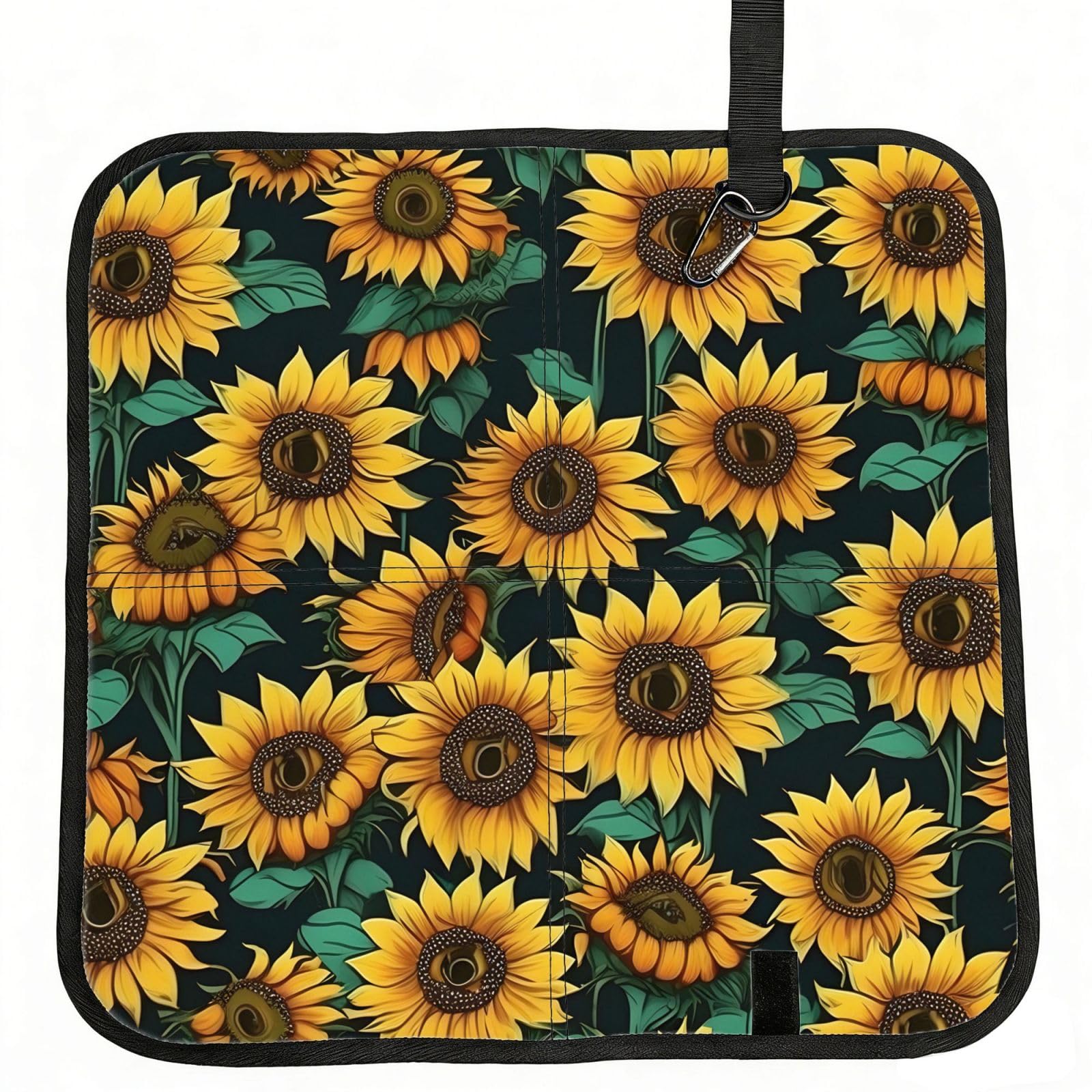 YGLHBDPBF Sunflower Print Camping seat cushion,Foldable Sitting Pads,Save Backpack Space for Hiking