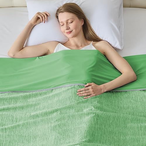 Miniatura 14 de Manta refrescante para personas que duermen con calor, tamaño de 50 x 70 pulgadas, manta fría de hielo de verano absorbe el calor para mantener