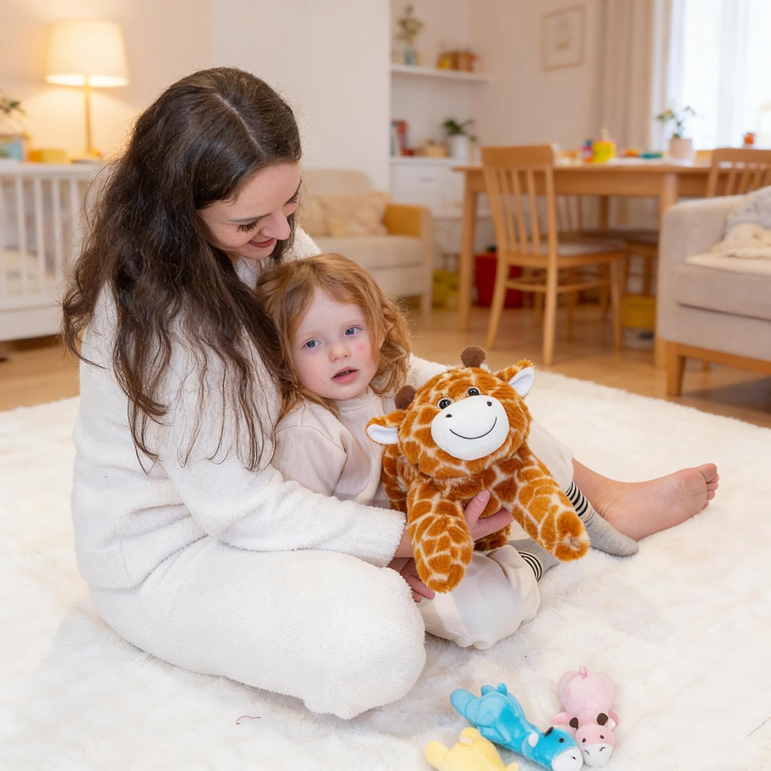 Giraffe Stuffed Animals, Mommy Giraffe Plush with Baby, 4 Pcs Plush Toy for Girl Boy, Birthday Valentine's Gifts for Girlfriend, Kids, Toddler, Age 3-8, Yellow - Image 6