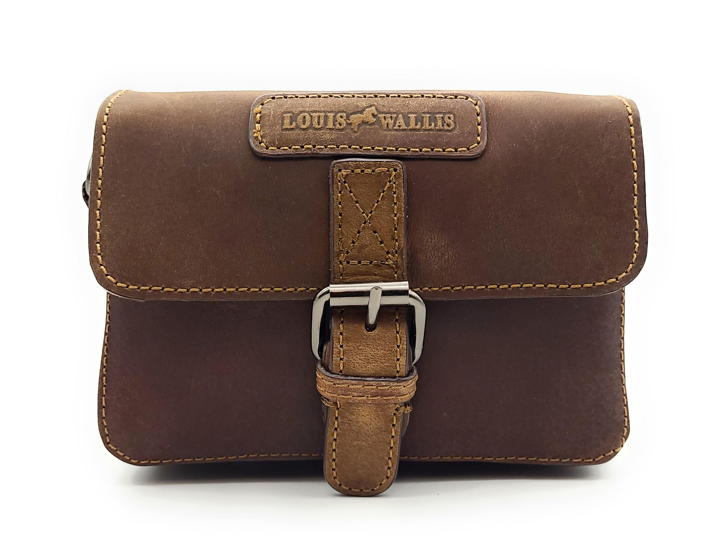 Gürteltasche aus Hunterleder – Vintage Herren & Damen Leder Bauchtasche – Hüfttasche mit Gürtelschlaufen & abnehmbarem Schultergurt – Praktisch & stilvoll für Alltag & Reisen (Dunkelbraun A)