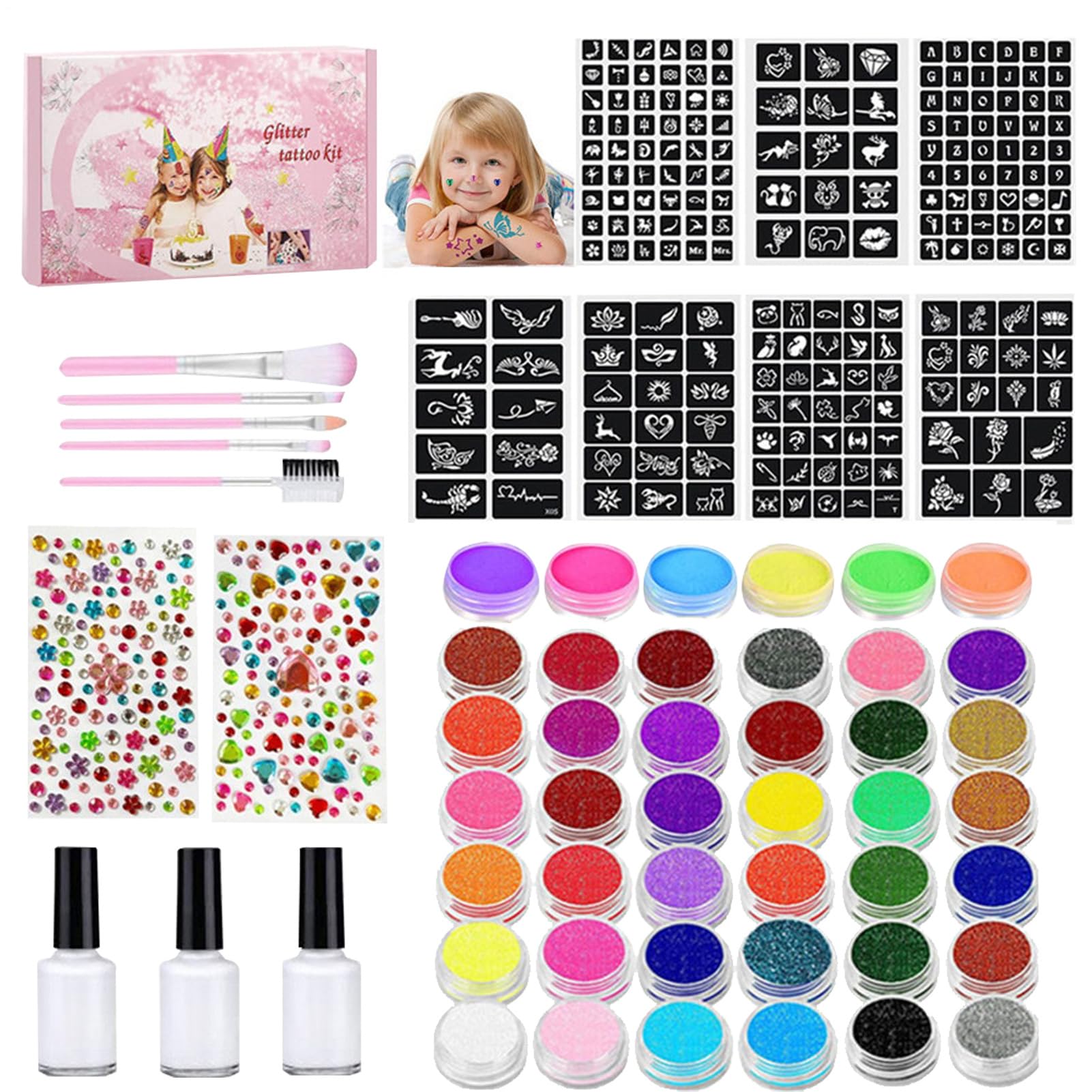 Kit di pittura viso e corpo Pennelli e Stencil Makeup Artistico