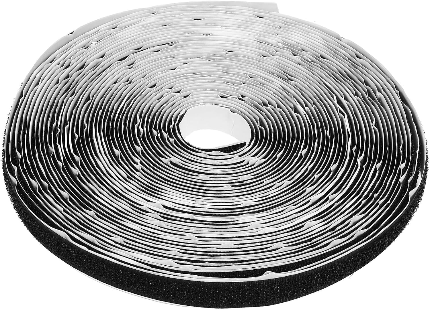 27ft Double-Sided Self-Adhesive Hook and Loop Tape, 0.63in Wide Black Fastening Strip for Fabric, Clothing, and Home Use