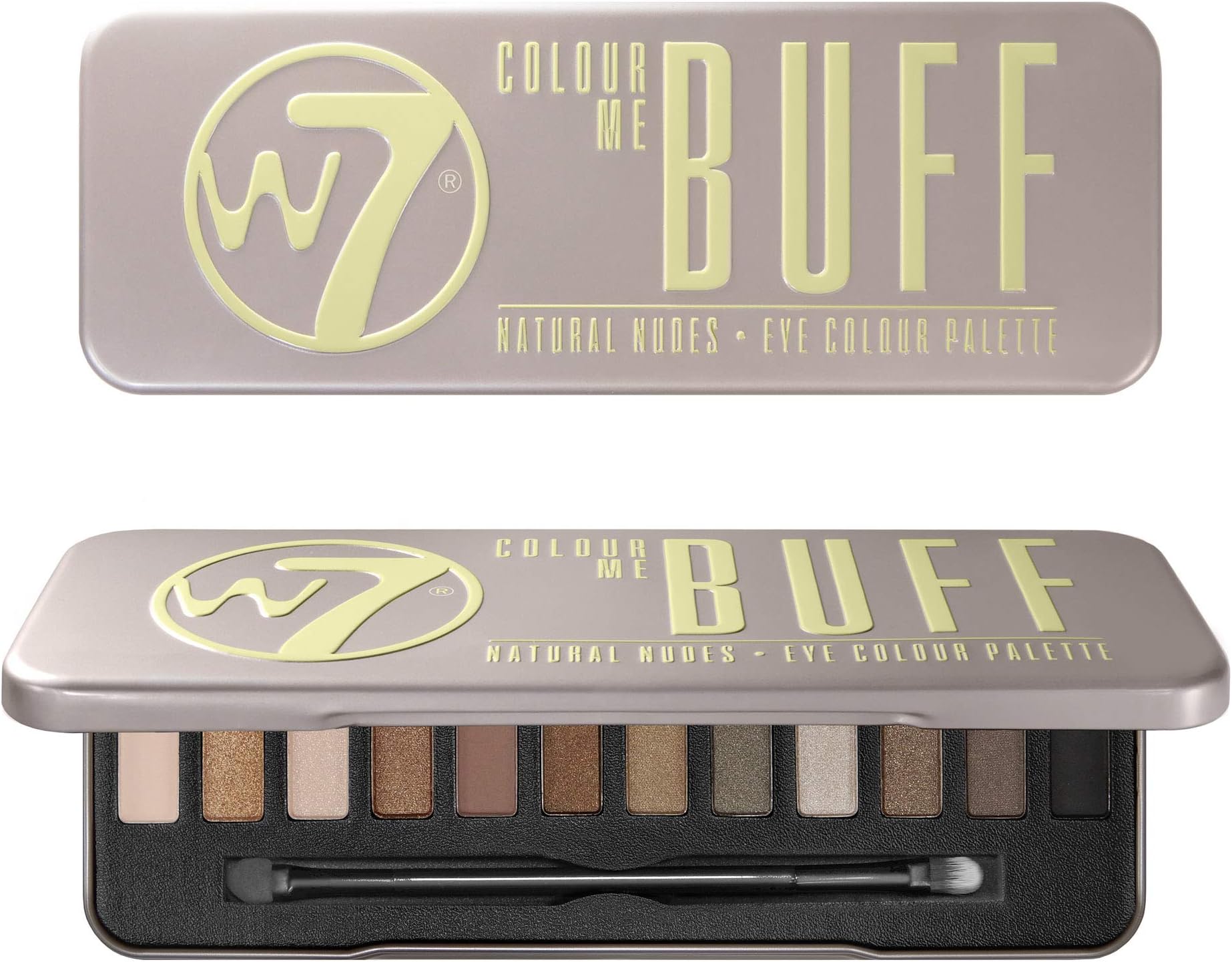 W7 Color Me Buff Eyeshadow Palette - 12 Must Have Natural Smoke Colors - Flawless Long-Lasting Everyday Makeup