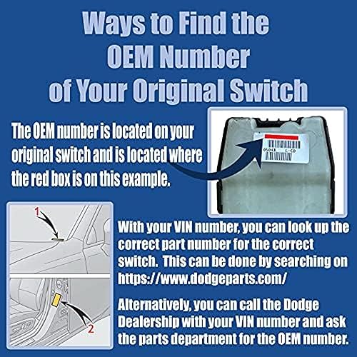 Miniatura 3 de SWITCHDOCTOR Interruptor maestro de ventana para Dodge Dakota 2005-2011 (2 puertas)