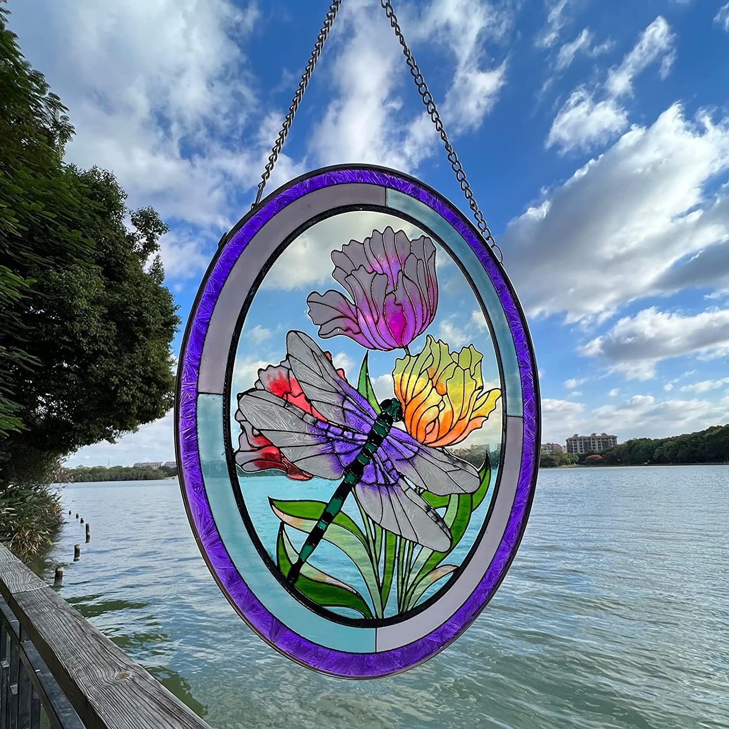 Dragonfly Decor Stained Glass suncatchers Dragonfly Sun Catchers Stained Glass Stain Glass Hanging suncatcher
