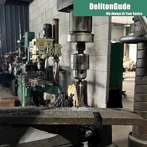 Miniatura 6 de Juego de 5 brocas escalonadas, acero de alta velocidad, revestimiento de titanio, juego de brocas Unibit de 50 tamaños, brocas escalonadas con