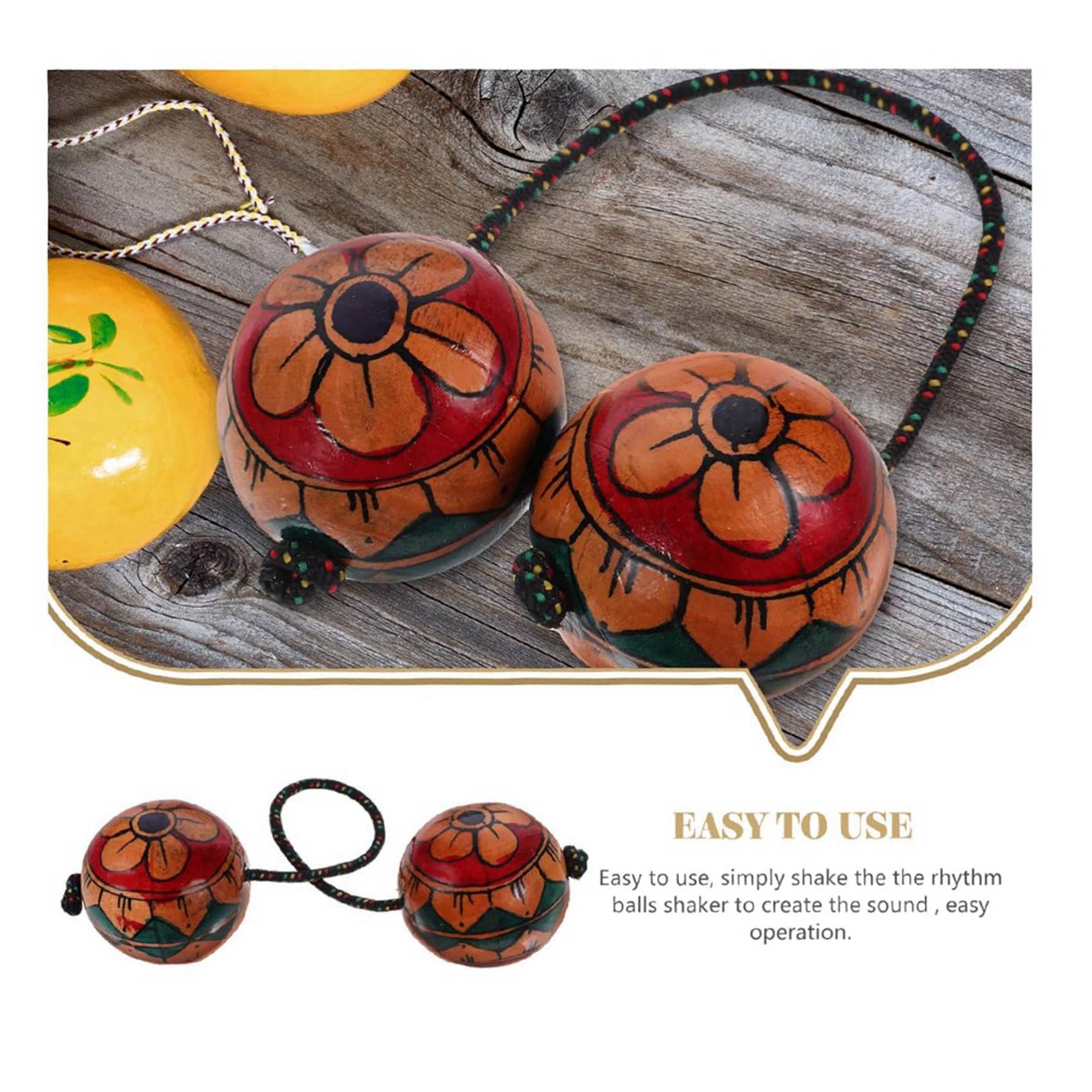 20X Maracas Dibujadas una Mano Instrumentos Musicales Bolas Rítmicas Coctelera Bolas de Ritmo Coctelera Bolas Agitadoras Bolas Agitadoras de Mano