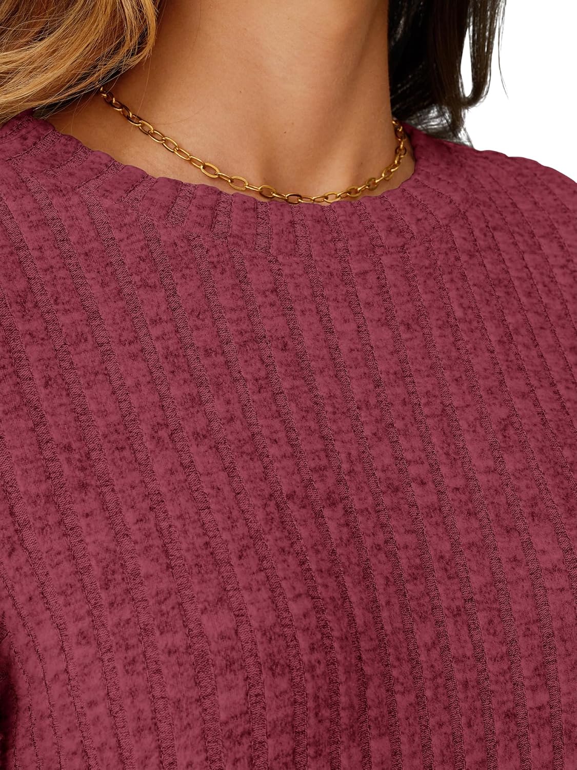 NORACORA Womens 3/4 Sleeve Sweater Tops Round Neck Tunic Blouses Dressy Pullover T Shirts for Business Casual Work - Image 5