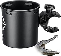 KEMIMOTO Upgraded ATV Motorcycle Cup Holder - 32oz Drink Holder with 0.6-1.5" Metal Alligator Clamp for UTV, Bike, Boat, Golf Cart