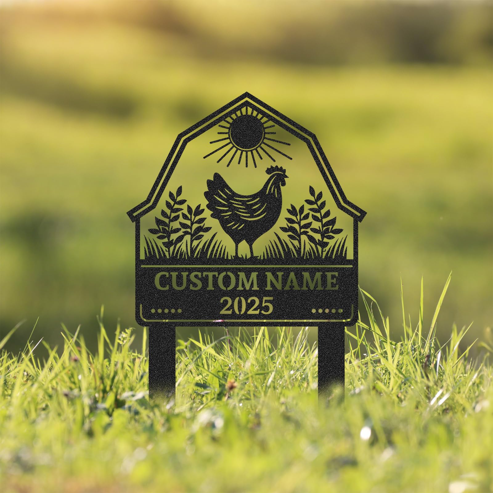 Personalized Metal Chicken Coop Sign, Custom Name Chicken Coop Signs for Outside, Decorative Garden Stakes, Metal Yard Art, Backyard Farmhouse Decor, Chicken Gifts for Women Man Color10