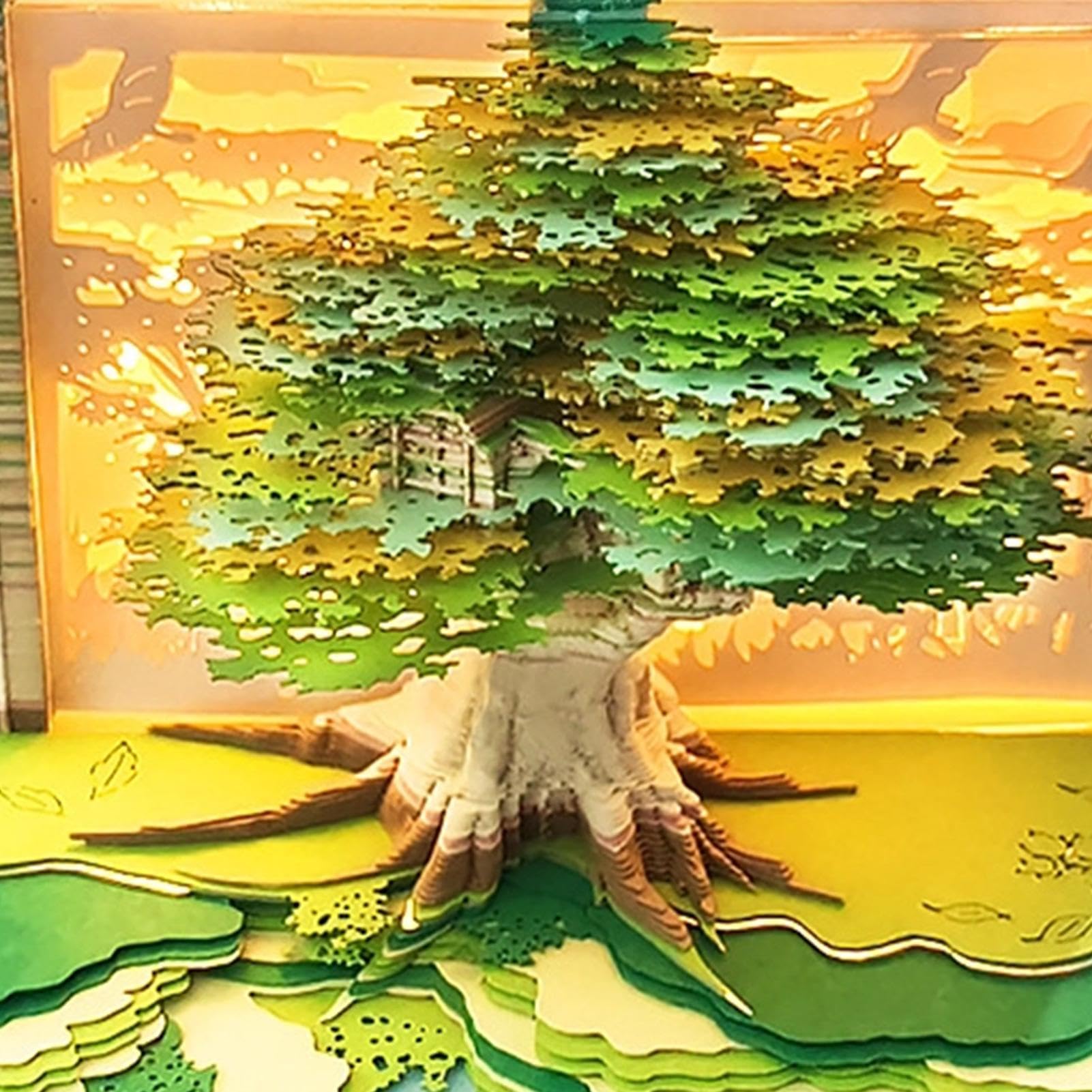 2027 Time Piece Calendario Blocco Note A Forma Di Albero Con Luce LED | Calendario da scrivania con fogli staccabili per liberi professionisti studenti comodino feste ufficio camera studio