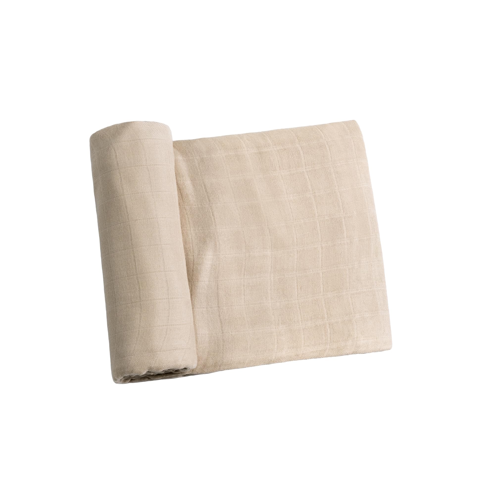 Meracorallo Muslin Swaddle Blanket, Rayon Cotton Blend, Beige | Silky Soft, Lightweight Breathable, 47x47 In, Receiving Blanket, Swaddle Wrap for Baby Boys Girls
