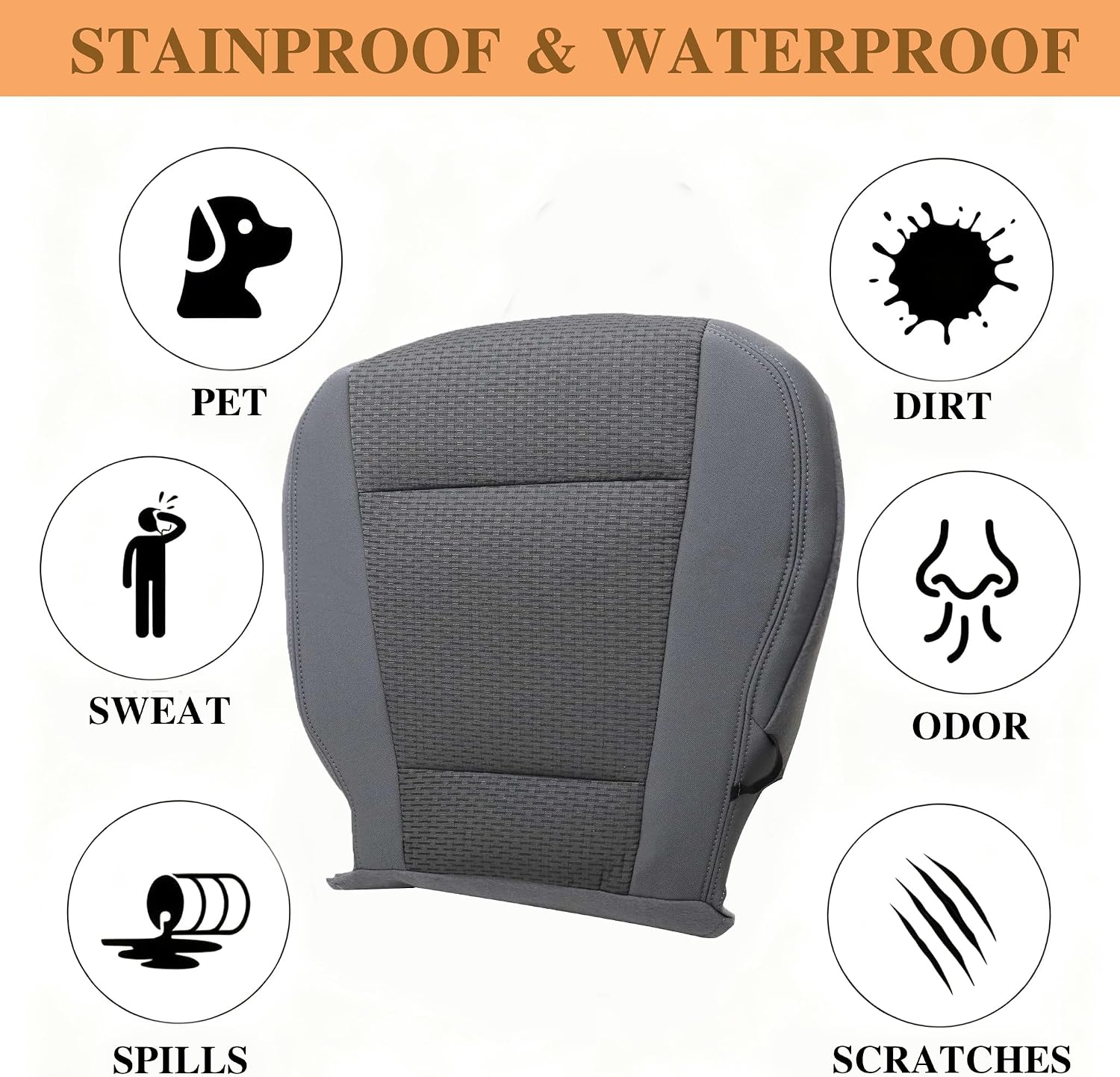 #UG or MG Gray Driver Bottom Cloth Replacement Seat Cover Fit for Ford F250 F350 F450 F550 XLT 2017 2018 2019 2020 2021