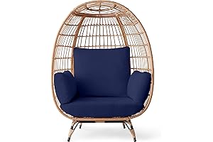 Best Choice Products Wicker Bohemian Furniture Patio Egg Chair