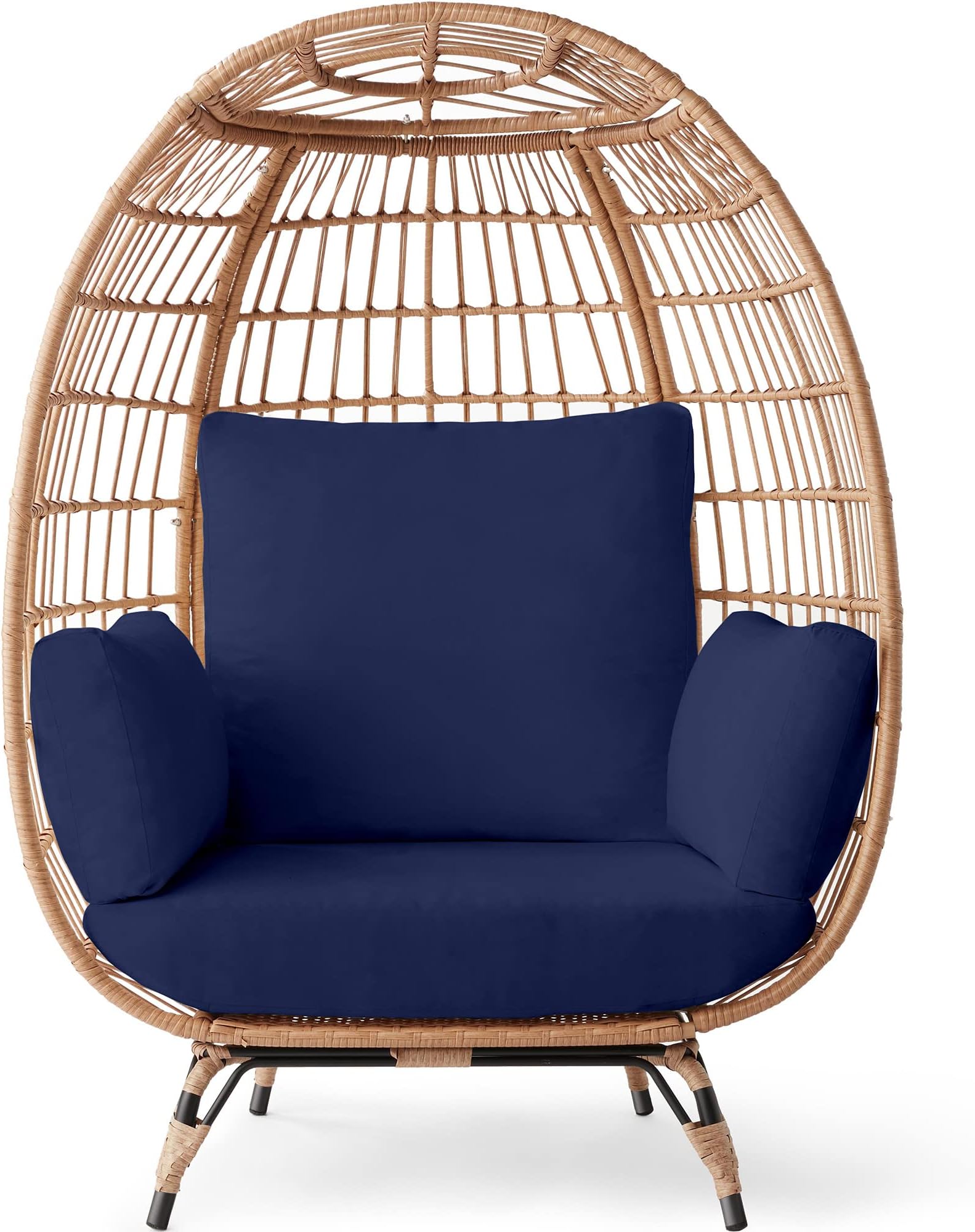 GDF Studio Valerie Outdoor Wicker Teardrop Chair with