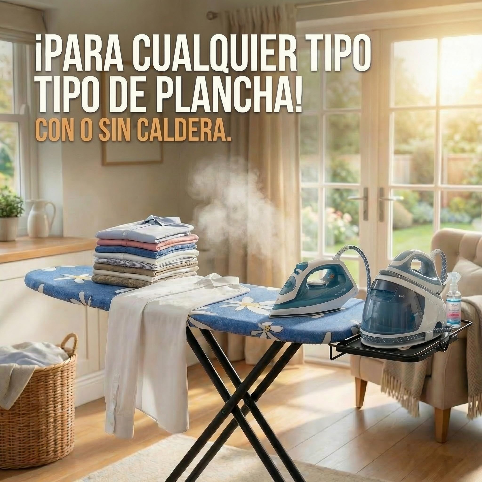 Tabla de Planchar Premium Plancha Ropa Grande Plegable Centro Planchado Profesional - 130x47cm Superficie Planchado - Hecho en E.U