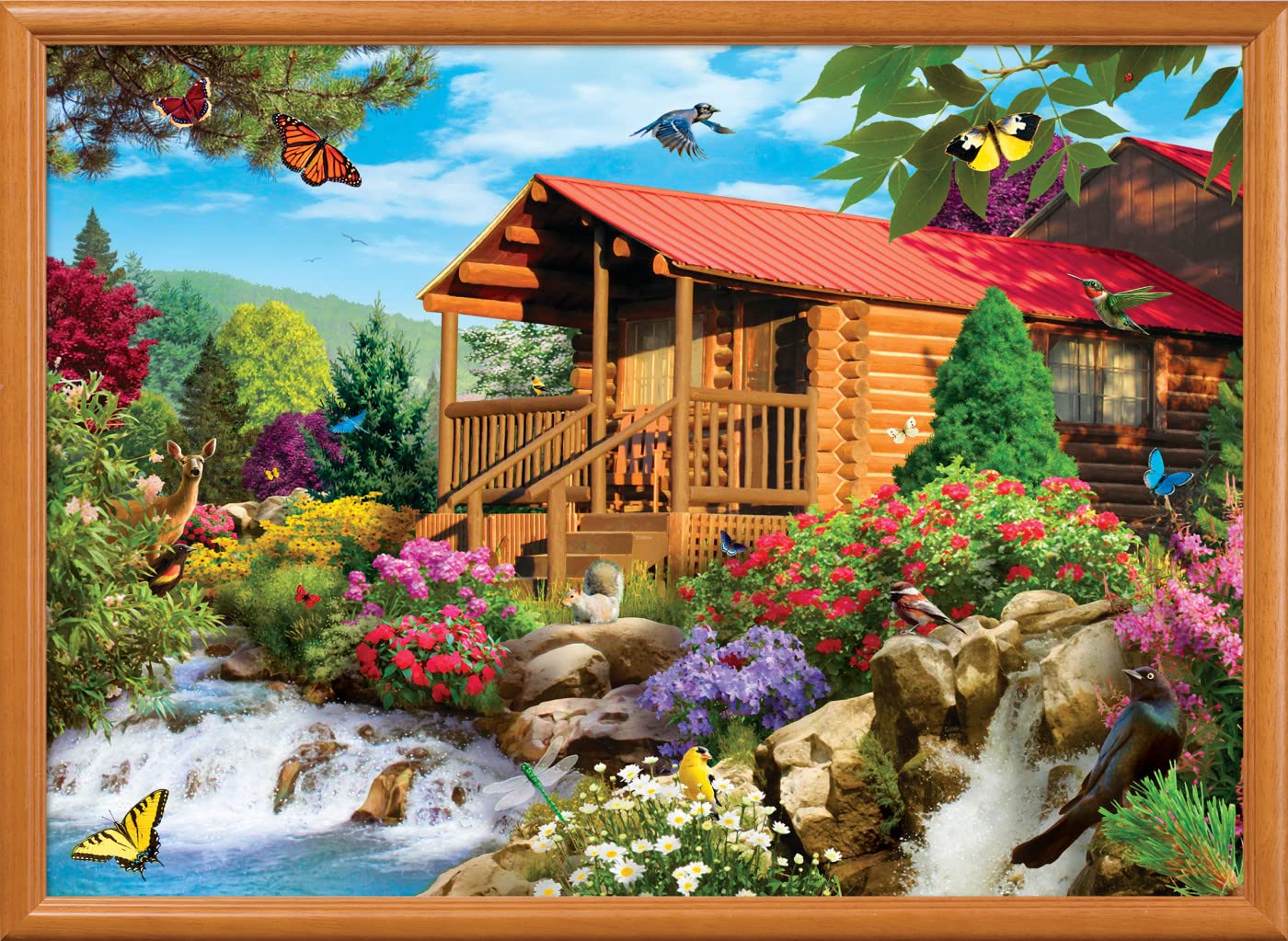MasterPieces Puzzle 1000 elementów dla dorosłych, rodziny lub dzieci - kaskadowa kabina - 19,25 cala x 26,190 cm - rodzinna amerykańska firma logiczna