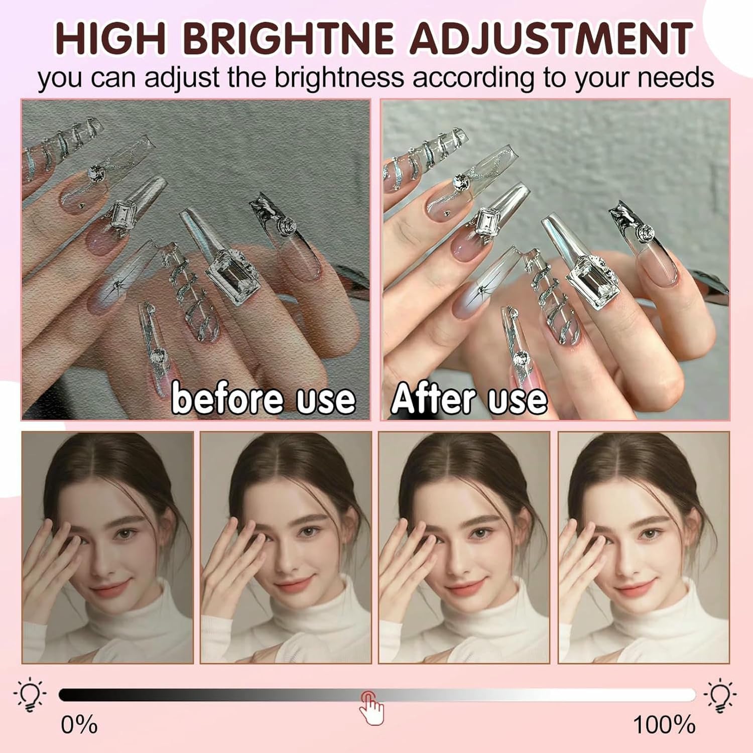 30Inch Nail Lamp for Desk, 45W Half Moon Light for Nail Desk, Large Nail Tech Lamp for Table with LED Bulbs, 3000K-6000K Dimmable 3 Color Temperature Nail Lights