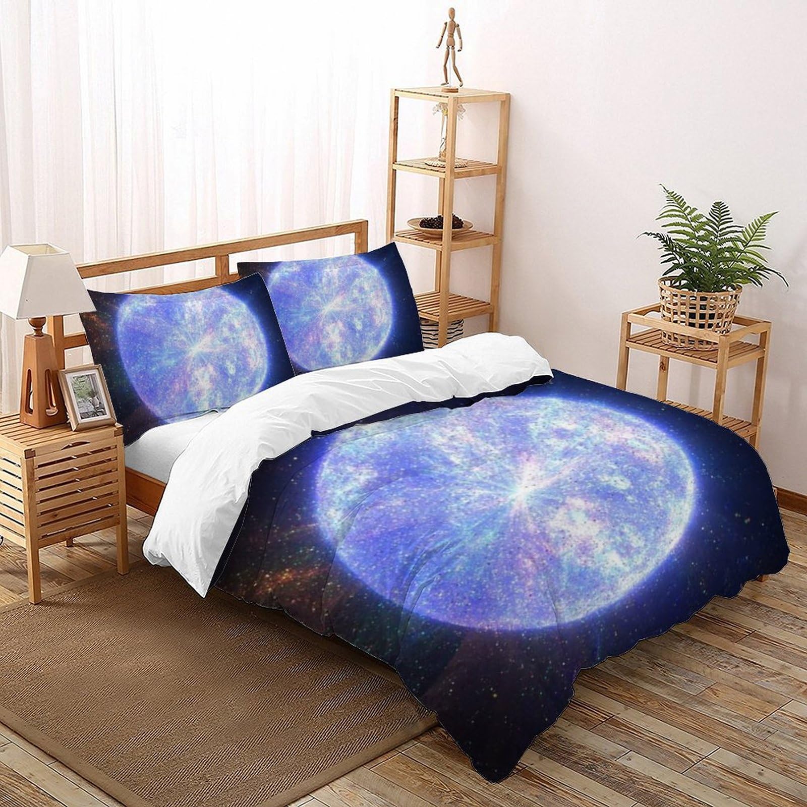 Housse de couette double imprimé 3D couleur microfibre douce Dimanche Literie taies