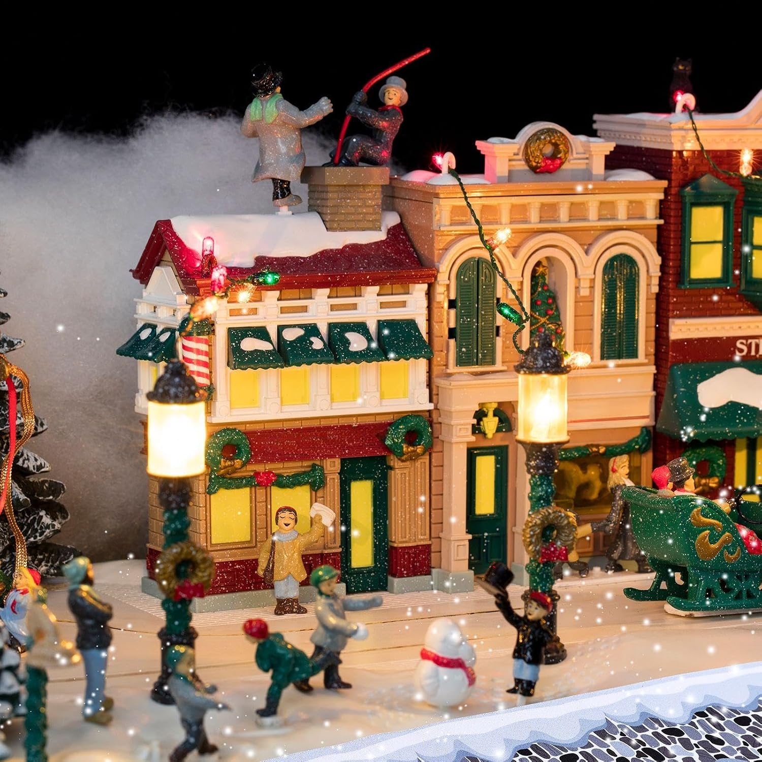 Jetec 2 Pcs Christmas Village Accessories Roads and Streets, Fresh Style