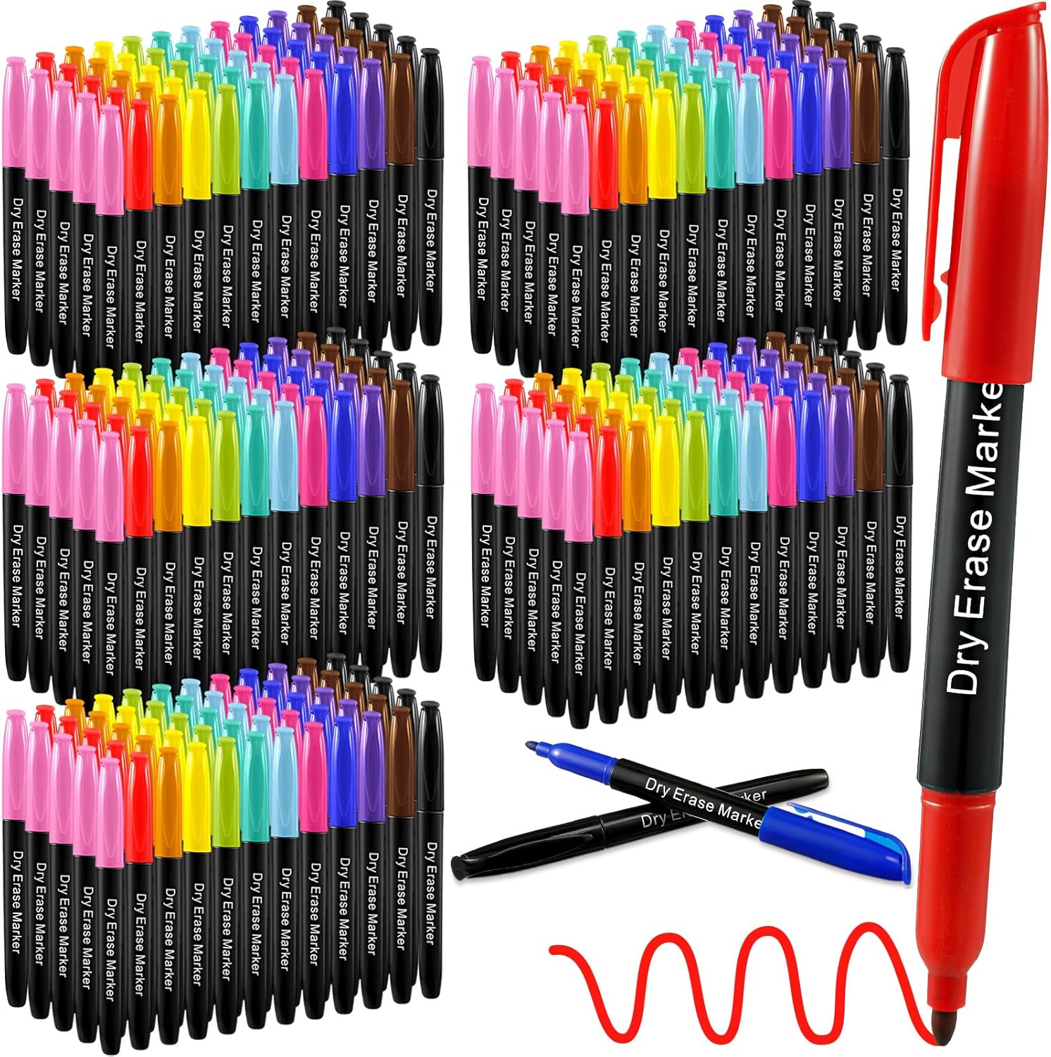 Honoson 300 Pcs Dry Erase Markers Bulk Whiteboard Markers White Board Fine Tip Dry