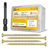 Vista 12 de 65 tornillos de madera #10 x 3 caja de 1 libra, tornillos de cubierta de 3 pulgadas, cabeza de transmisión Torx T25, tornillos de construcción