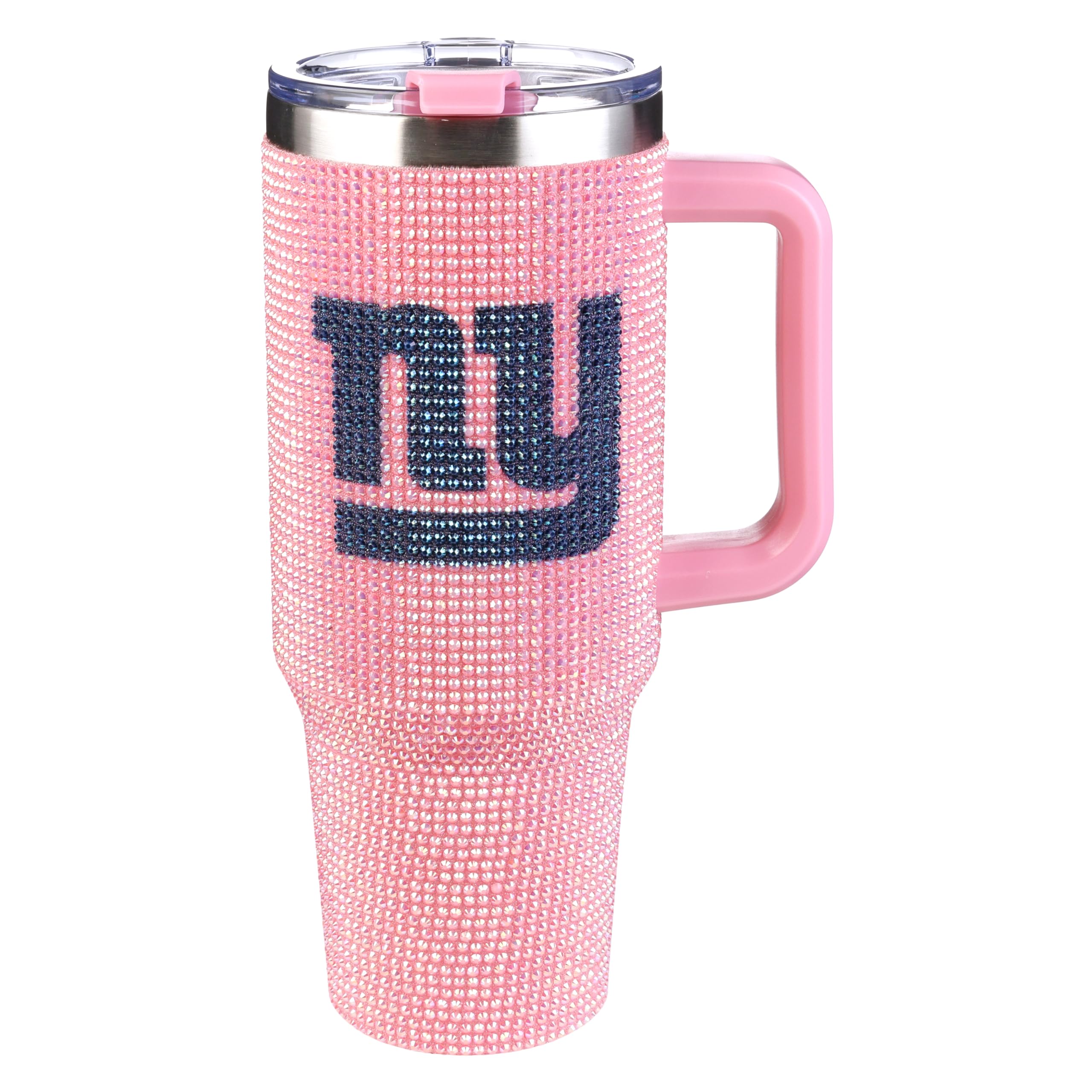 The Memory Company Officially Licensed 40oz Pink Bling Game Day Tumbler, New York Giants