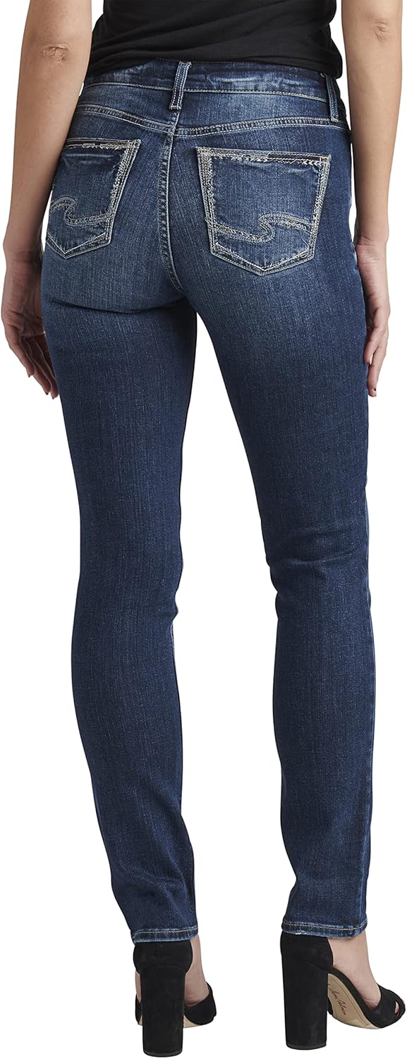 Silver Jeans Co. Women’s Suki Mid Rise Curvy Fit Straight Leg