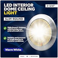 Vista 2 de Five Oceans FO2631 - Lámpara de techo LED tipo domo, 3-3/4 pulgadas, redonda, blanca cálida, 12 V, impermeable IP65, luces interiores