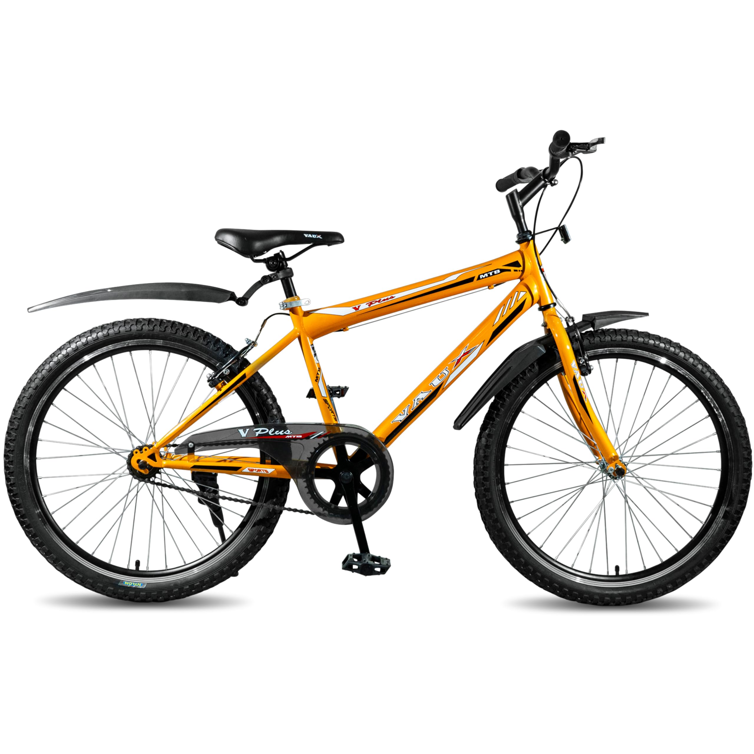 Vaux Plus 24t Cycle for Boys with V-Brake, Single Speed MTB Cycle with Hi-Ten Steel Frame, Alloy Rims,24x2.125inch Ralson Tyre, Bicycle for Boys 10 to 15 Years & Ideal Height 4ft+ (Orange) (B0CHQNB4VX) Amazon Price History, Amazon Price Tracker